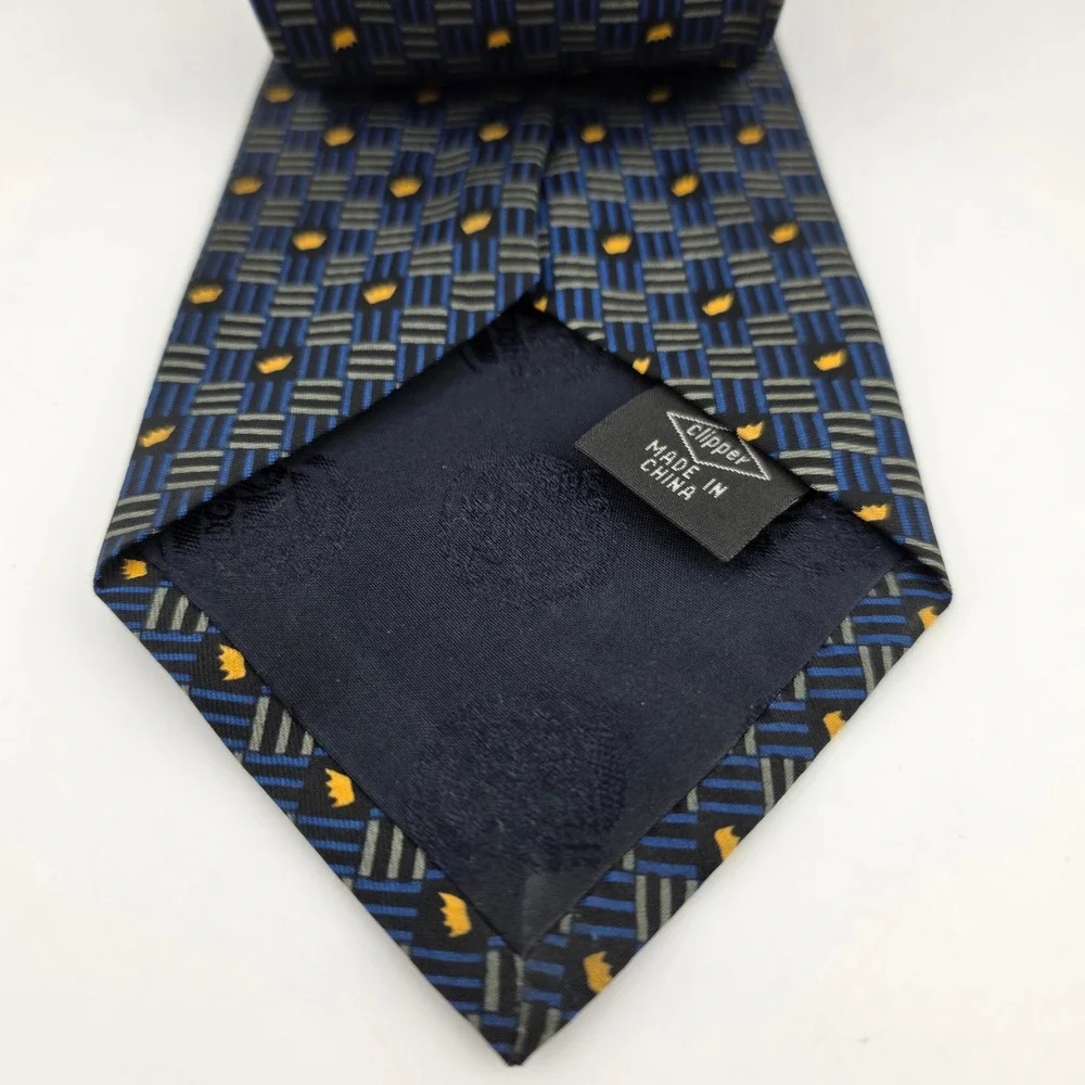 Clipper Burger King Crown Logo Pattern‎ Blue Novelty Necktie Fair 90s Collectors